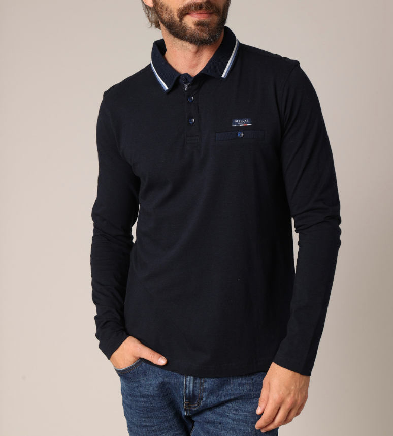Polo manches longues homme Deeluxe DREXLONI