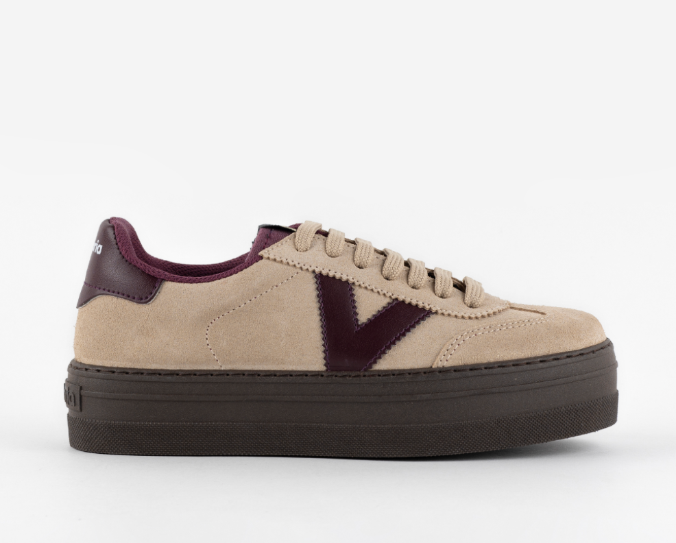 Baskets femme Victoria BARCELONA à plateforme en croûte de cuir – vue 4