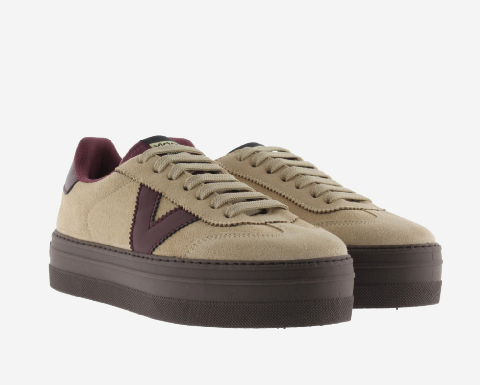 Baskets femme Victoria BARCELONA à plateforme en croûte de cuir – vue 6