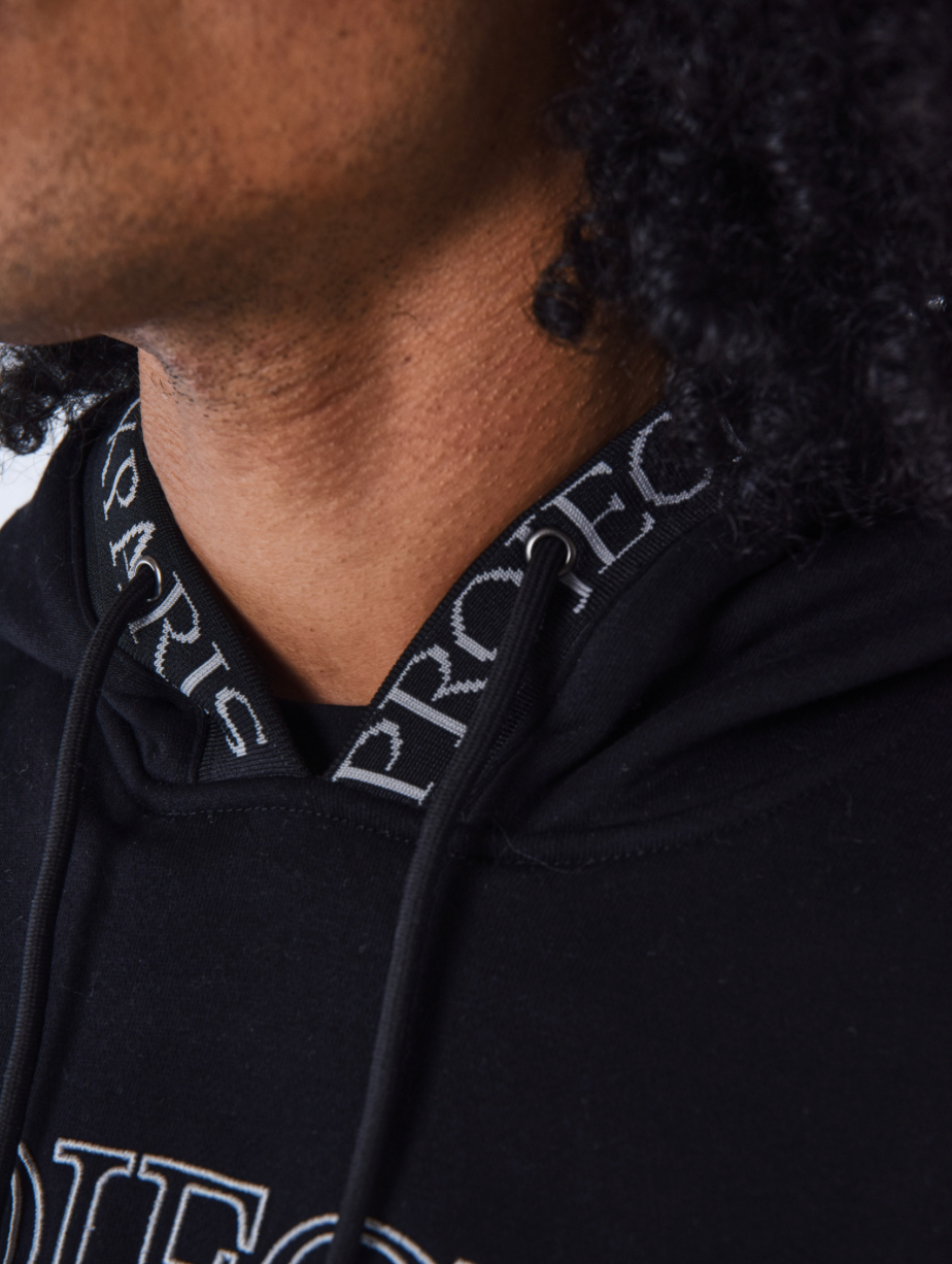 Project X Paris Sweat à capuche homme streetwear polaire broderie contour noir