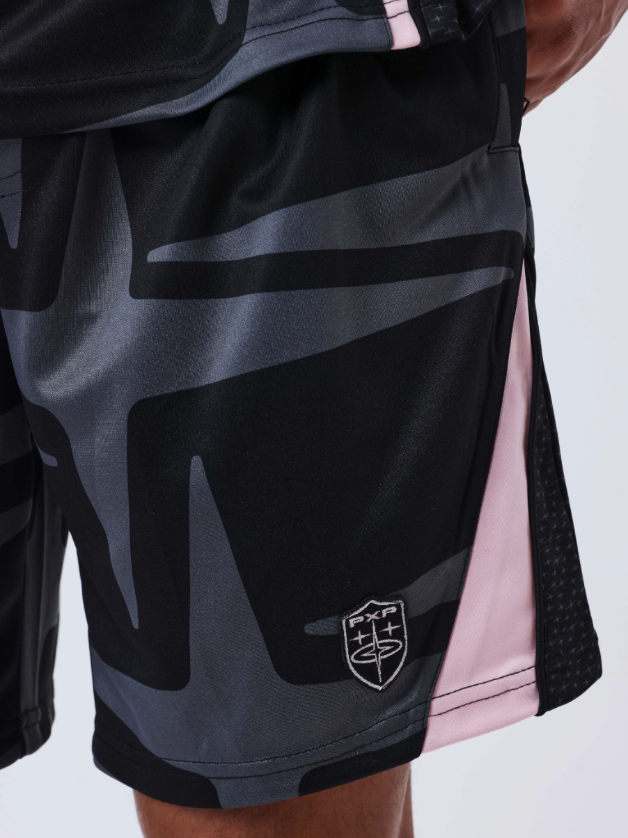 Project X Paris short OLDSCHOOL noir et rose - vue 4