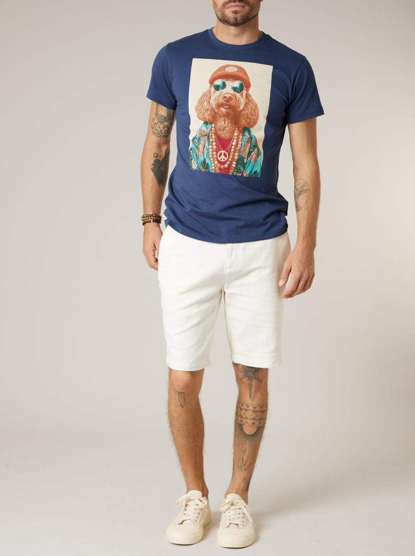 Short homme Deeluxe MIDORI crème coupe chino