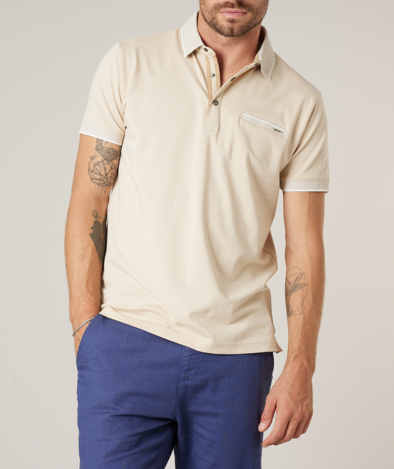 Polo homme Deeluxe EAGLE beige sable