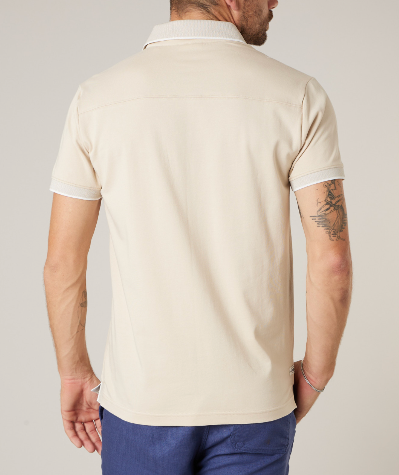 Polo homme Deeluxe EAGLE beige sable – vue 2
