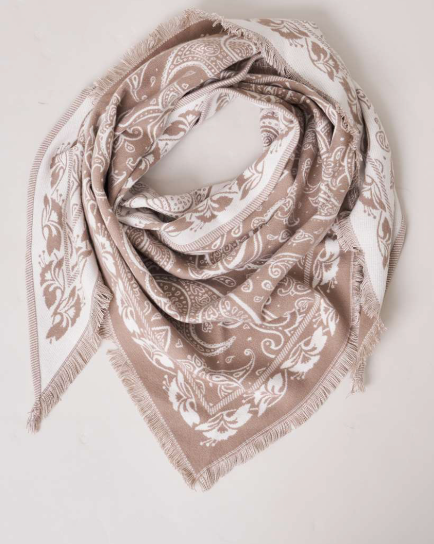 Deeluxe Écharpe Femme SYBILLE Motifs Cachemire version Beige