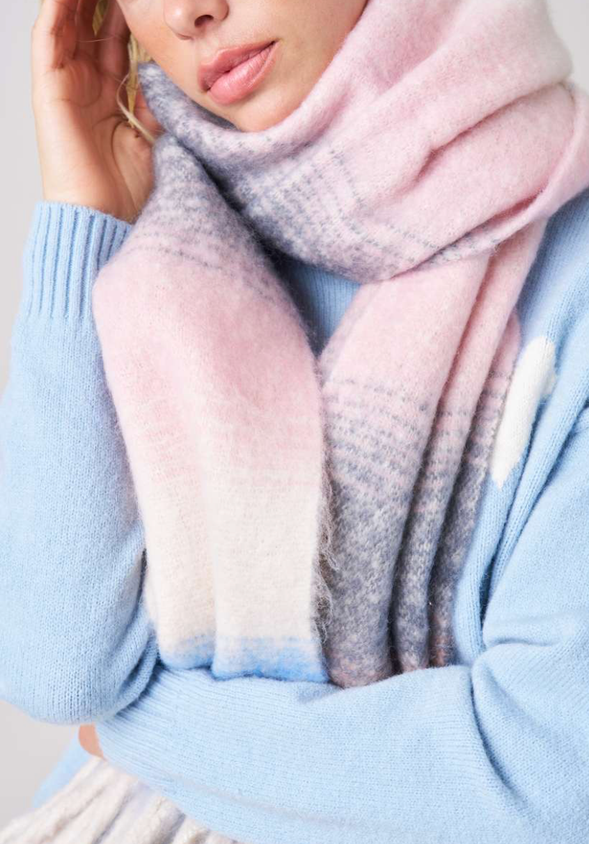 Deeluxe Écharpe Femme JOANE Rayée Multicolore à Franges