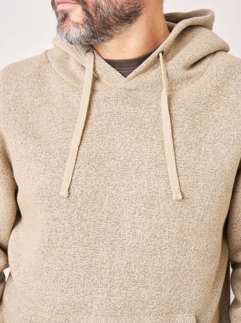 Sweat à capuche homme Deeluxe DAPPERON beige en maille chinée – vue 2