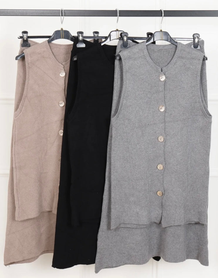 Ensemble jupe et veston sans manches AYA