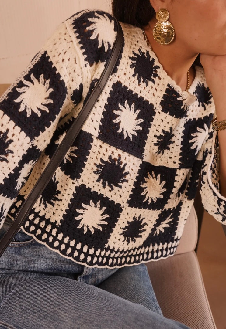 Top en crochet à manches longues MIA