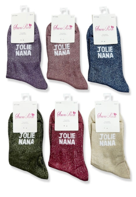 Chaussette à paillette message "JOLIE NANA"
