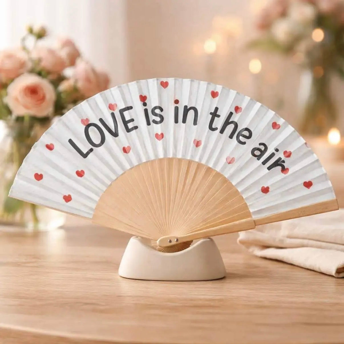 Éventail message "Love in the air"