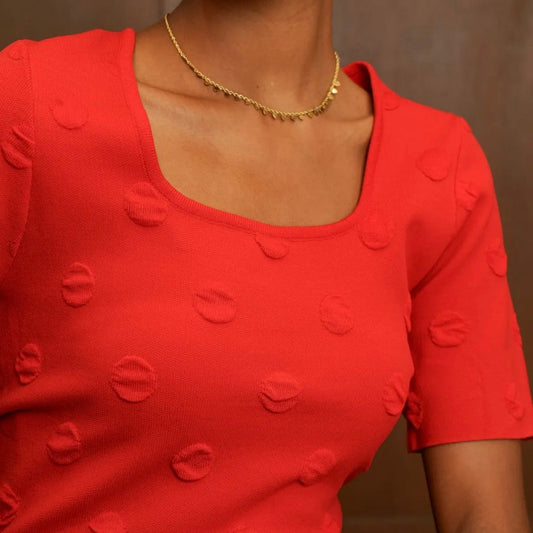 Top en Maille Jacquard à Pois LUCIA