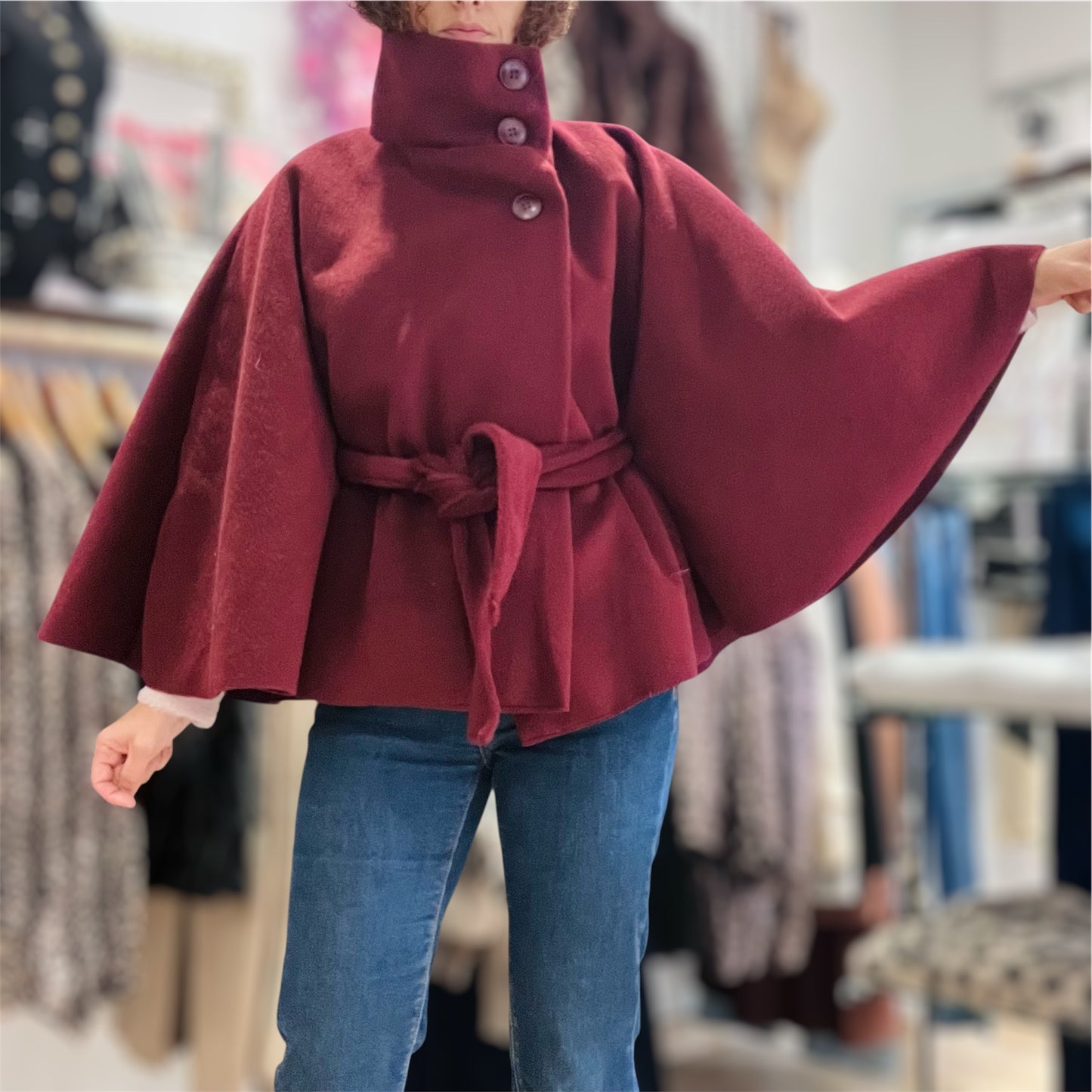 Ponchos Femme avec ceinture