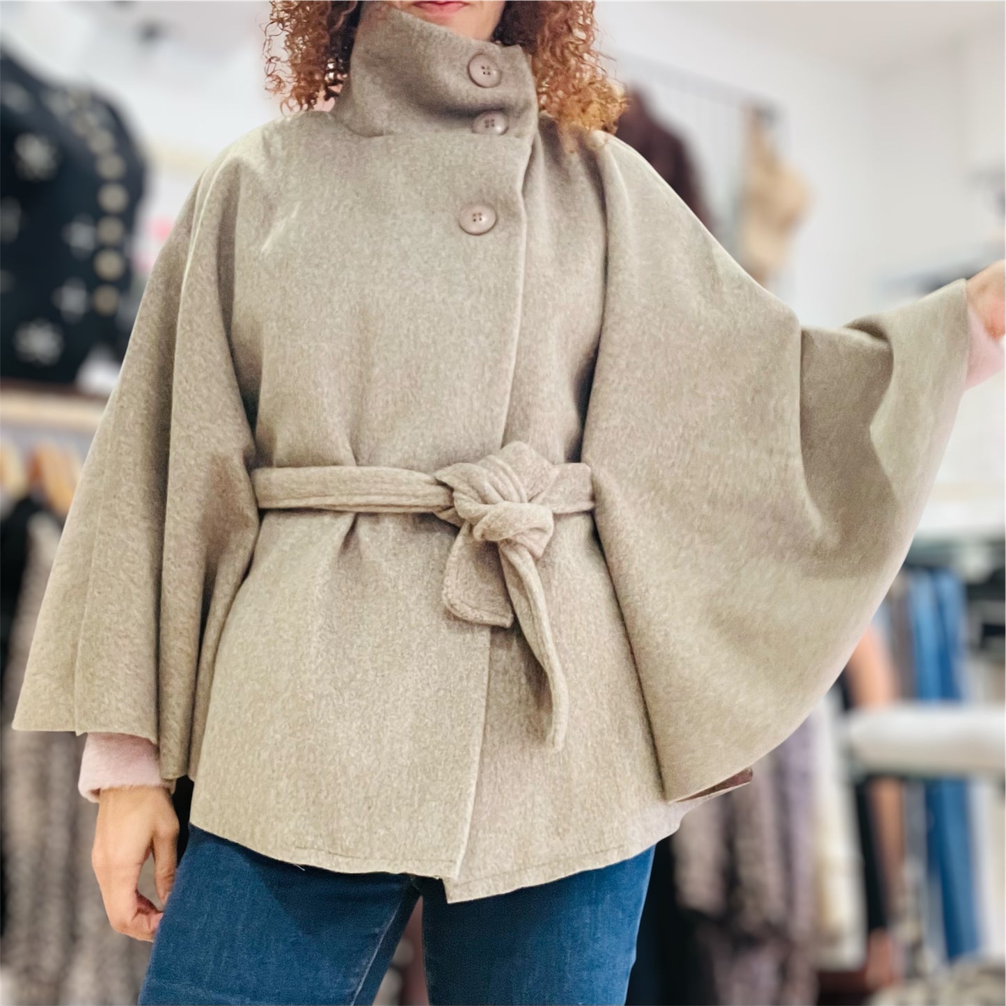 Ponchos Femme avec ceinture