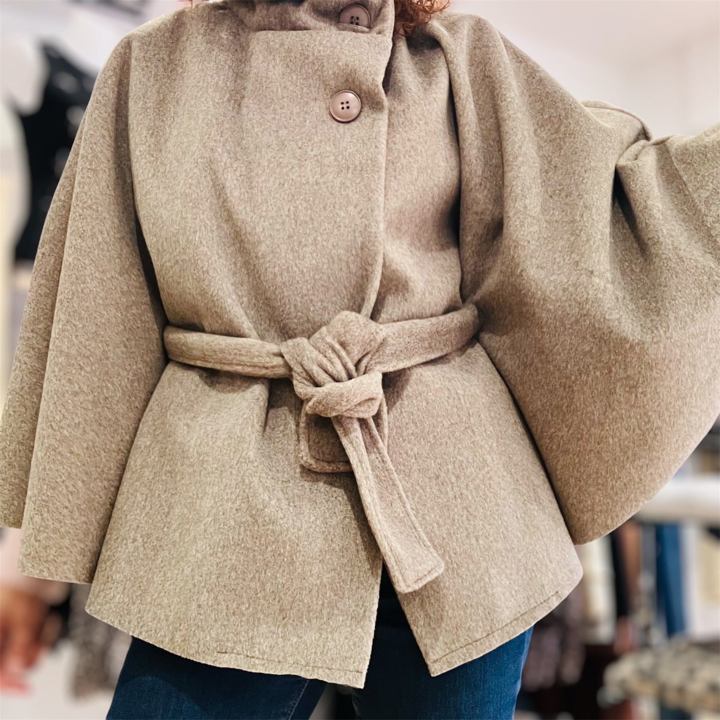 Ponchos Femme avec ceinture