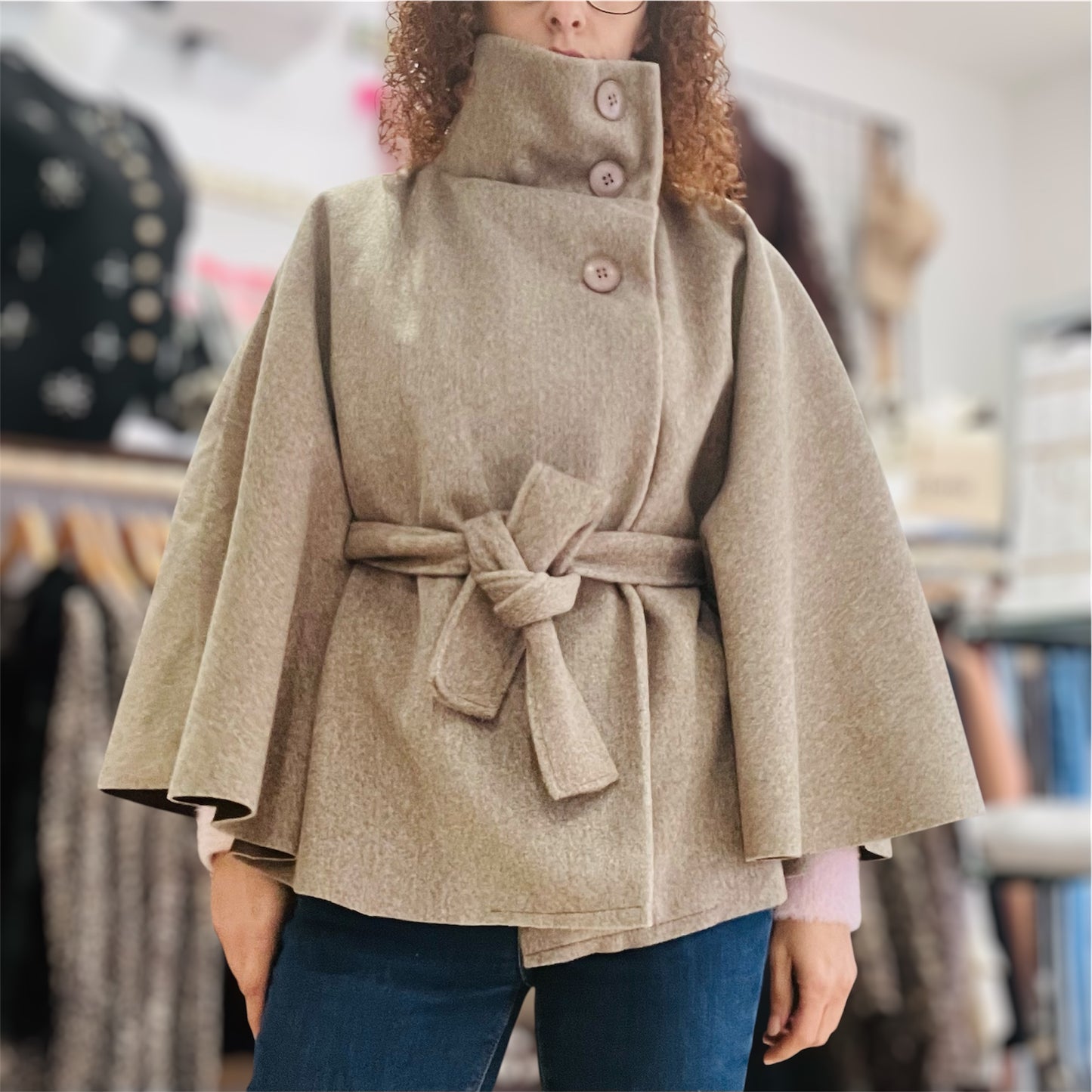 Ponchos Femme avec ceinture
