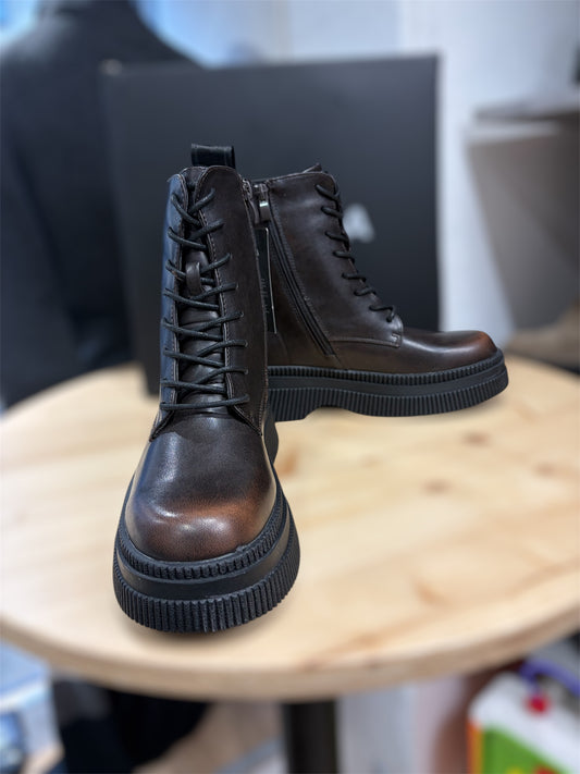 Victoria Shoes Bottes Femme DUBLIN EFFET CUIR LACETS