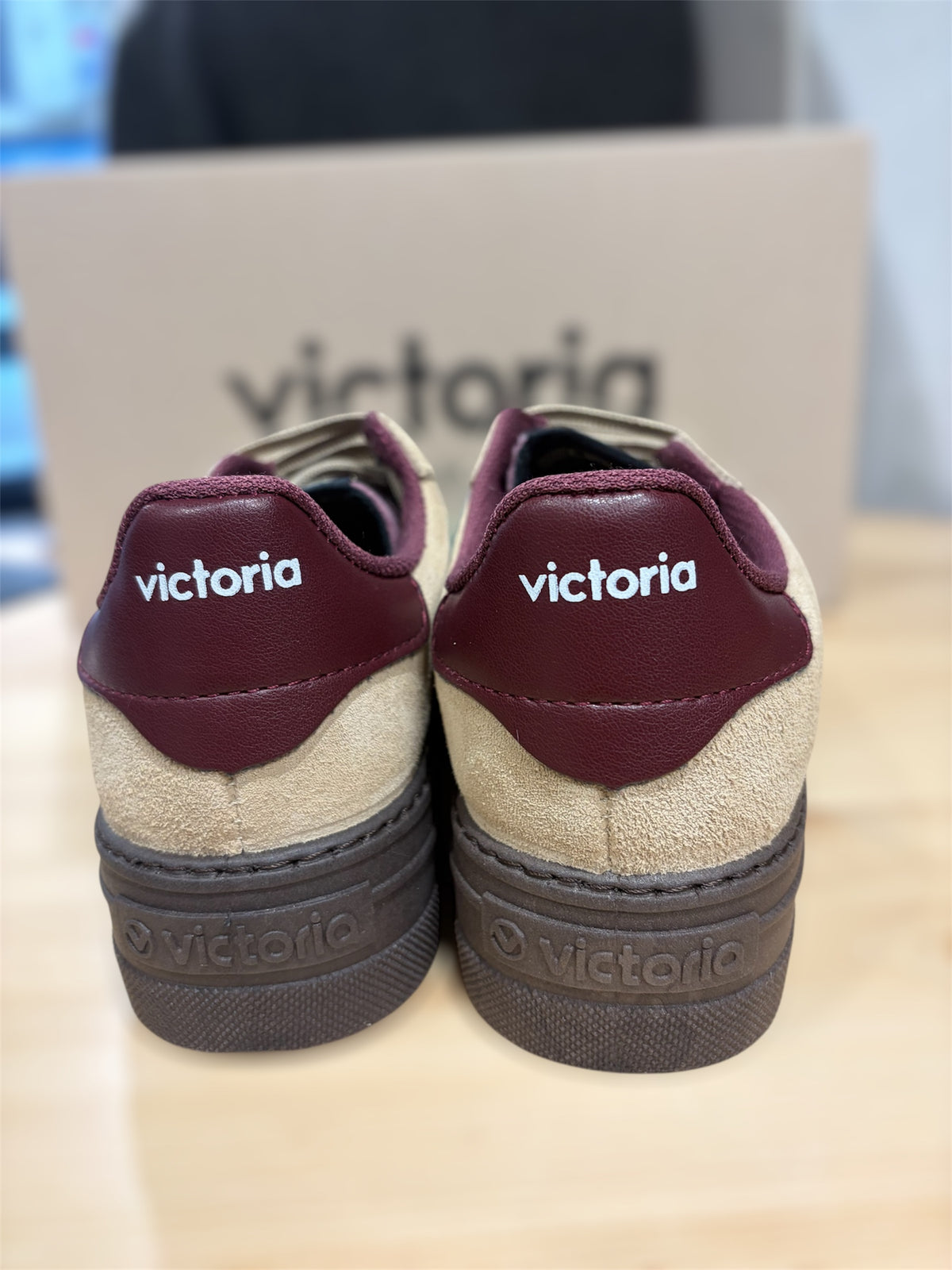 Baskets femme Victoria BARCELONA à plateforme en croûte de cuir – vue 3