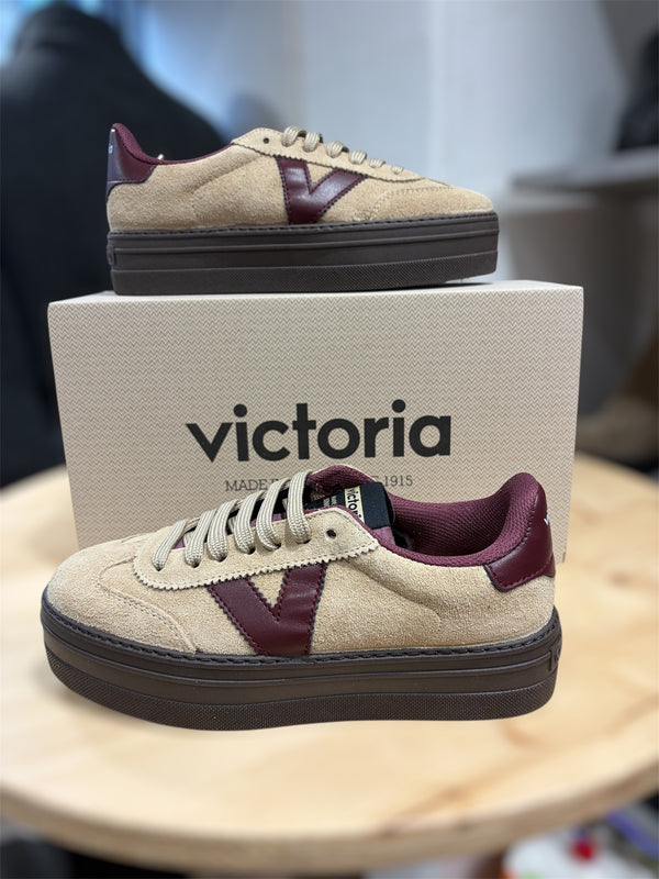 Victoria Shoes Baskets Femme BARCELONA Plateforme Cuir Fendu