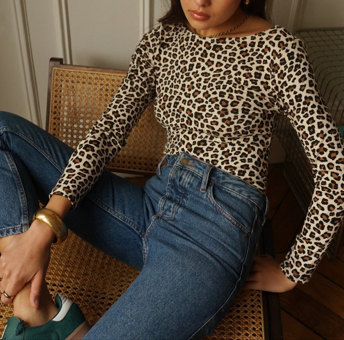 Blouse, body femme motif léopard SASHA