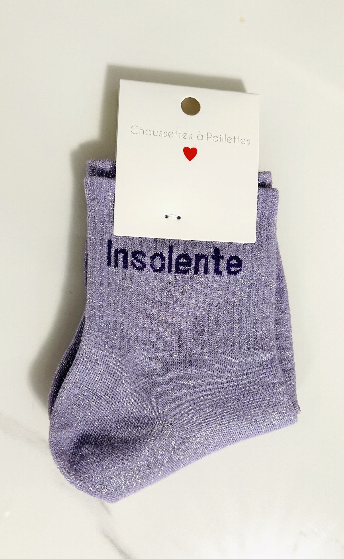 Chaussettes à paillettes "INSOLENTE"