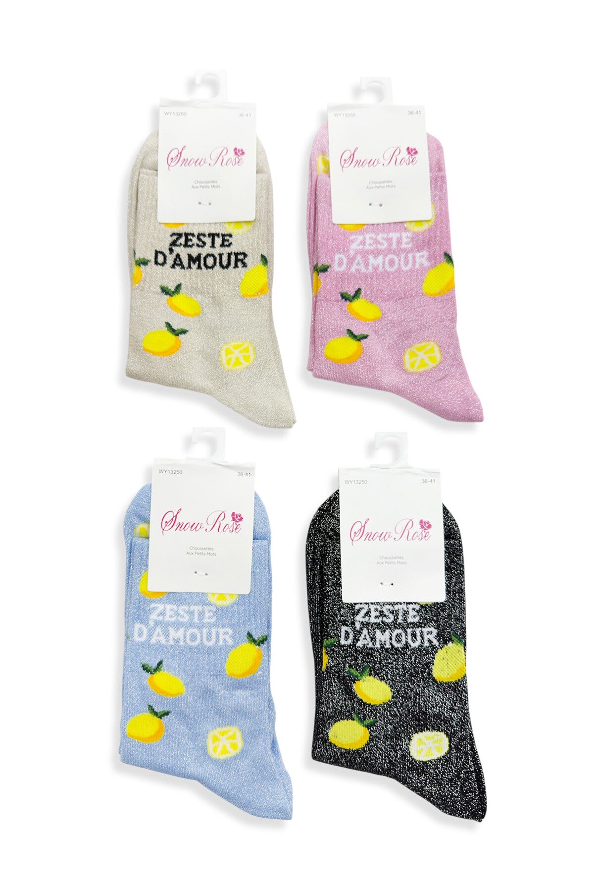 Chaussettes à Paillettes & Motifs Citrons ZESTE D'AMOUR