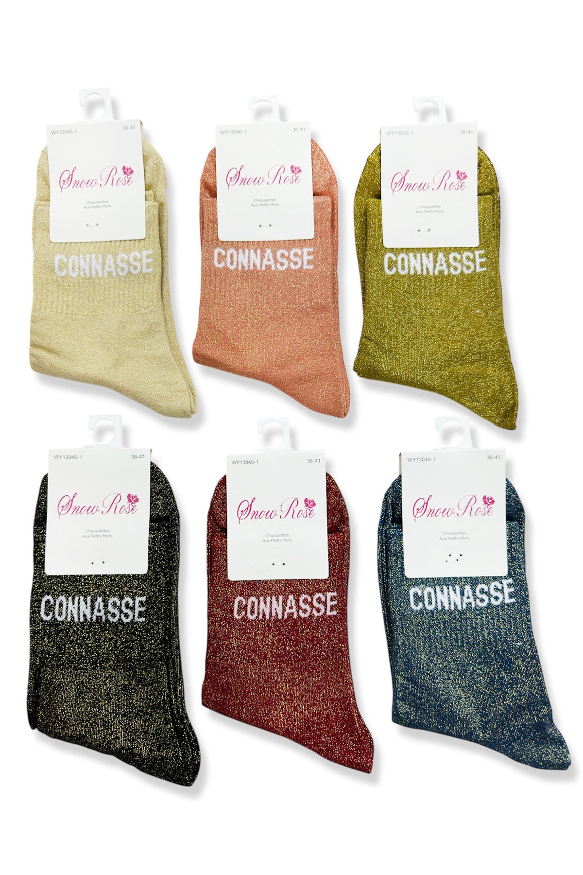 Chaussette à paillette message "CONNASSE"