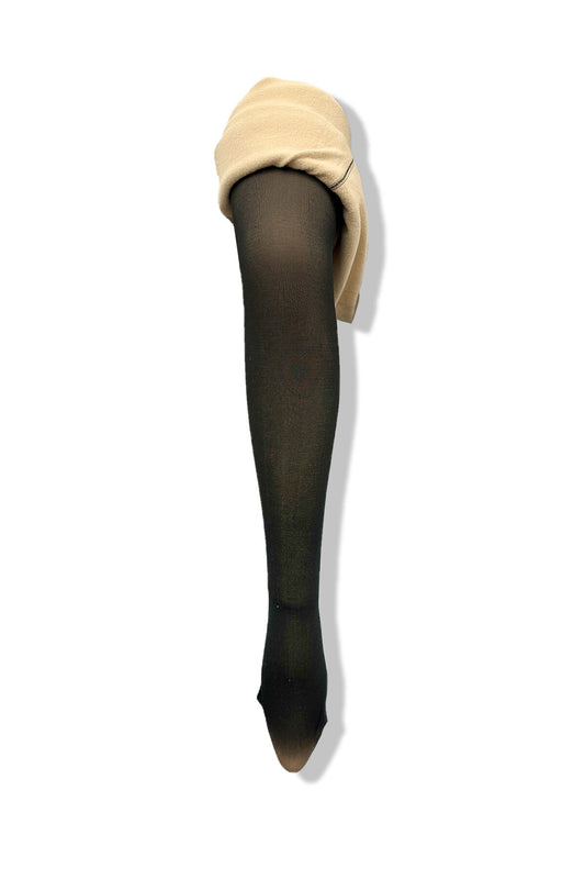Collant Polaire Faux Transparent noir