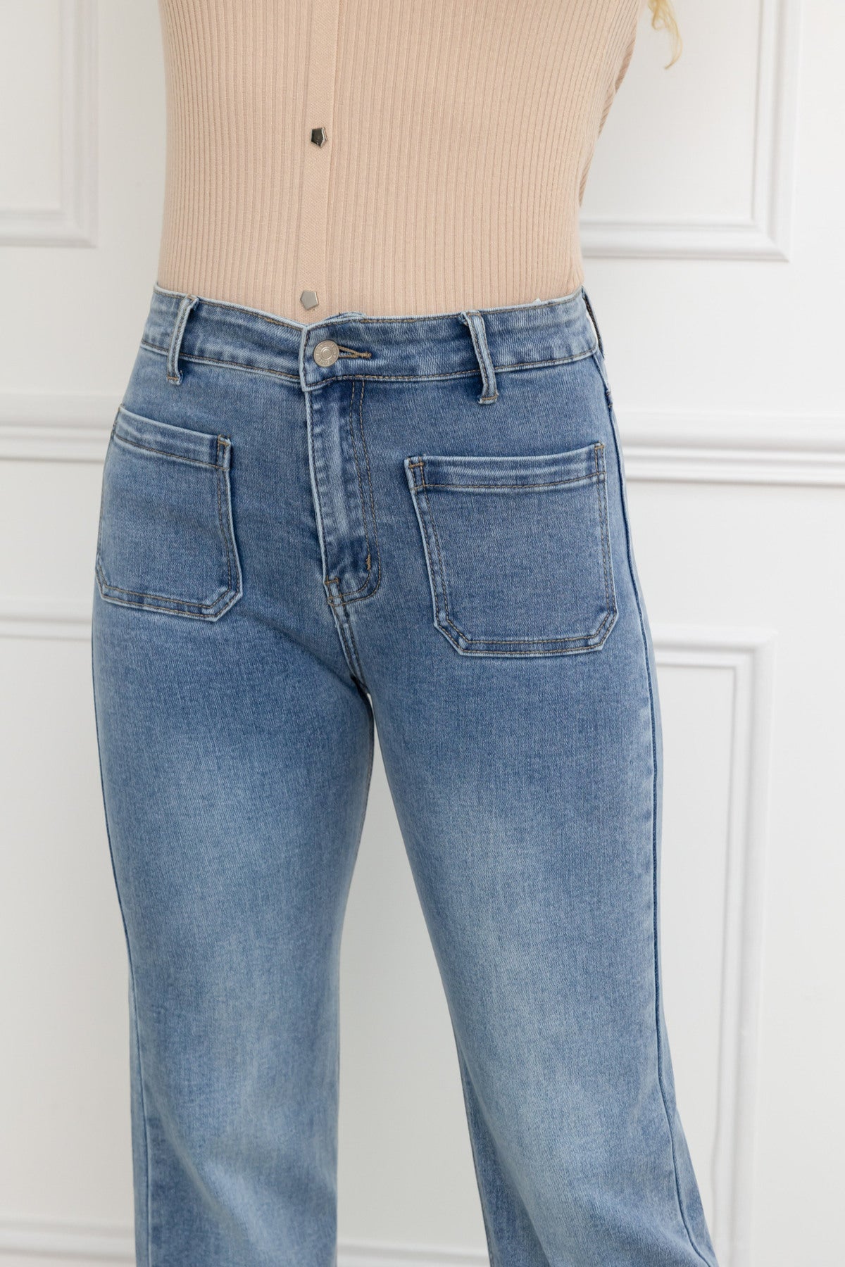 Jean Femme coupe Wide Leg avec ourlet BILLY