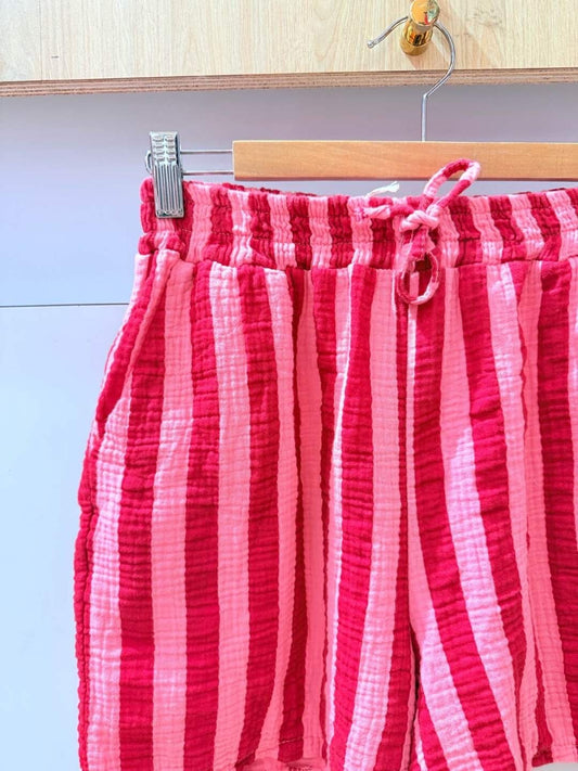 Short en Gaze de Coton MILOS (Version Rouge)