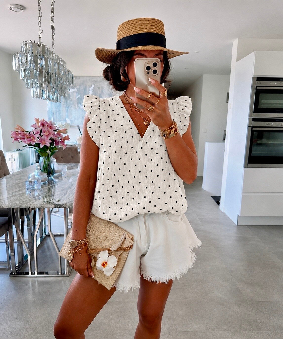 Top en Gaze de Coton à Pois COLINE