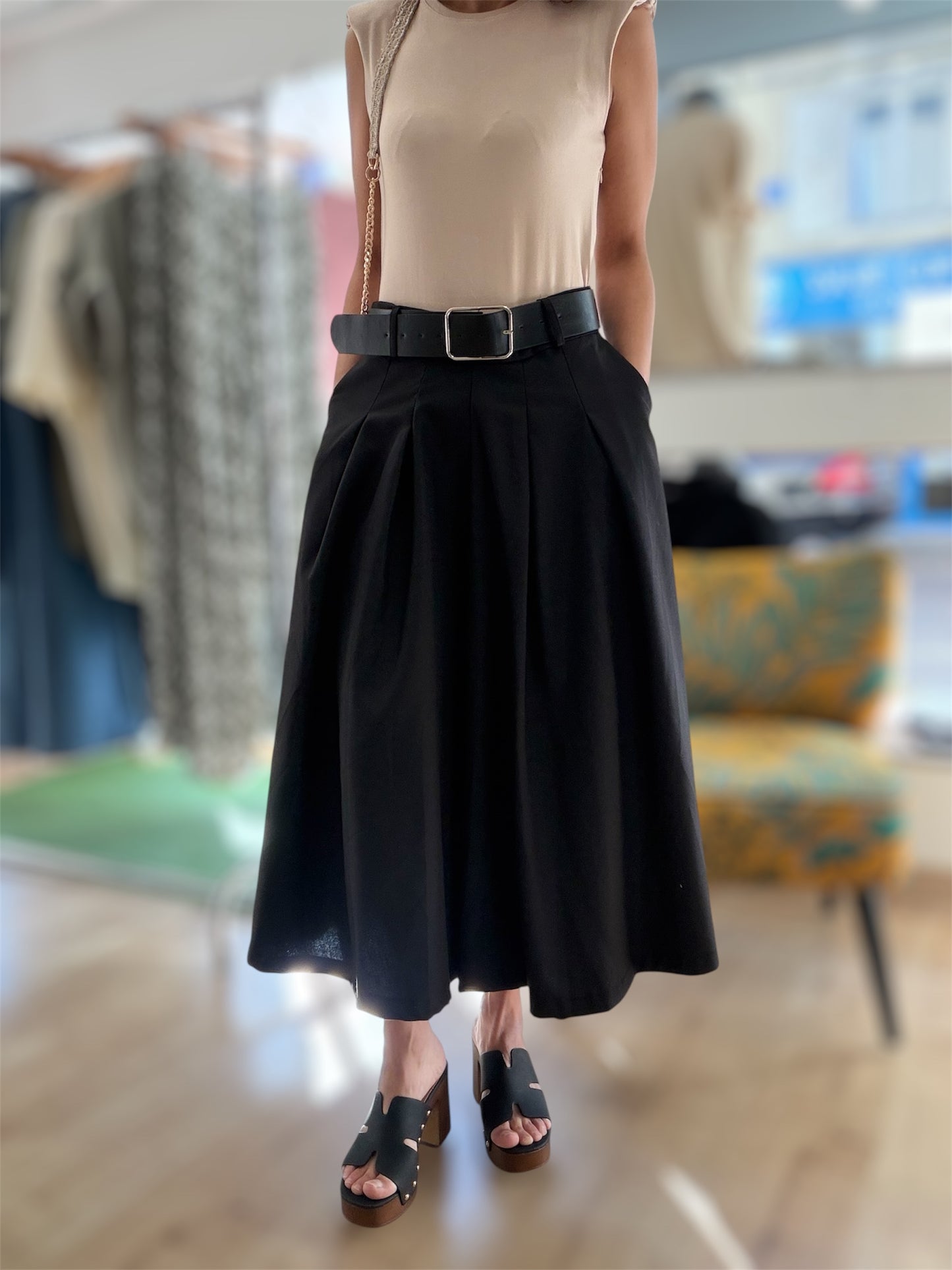 Robe EMMA bi-matiére avec ceinture