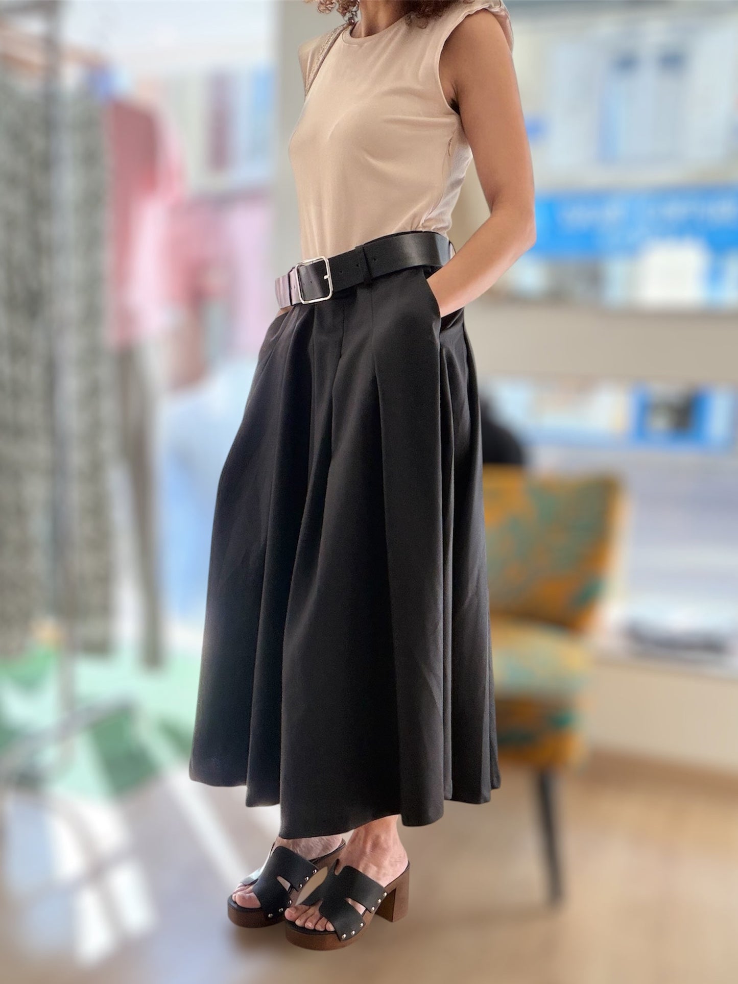 Robe EMMA bi-matiére avec ceinture