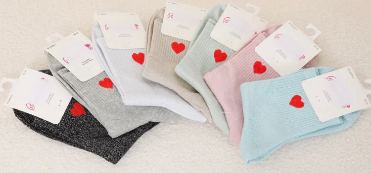 Chaussette Lurex Coeur