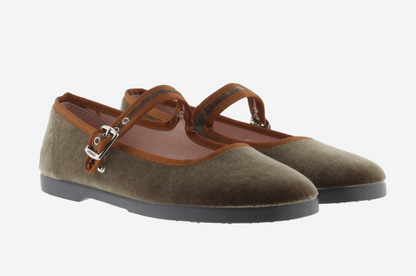 Victoria Shoes  Babies / Ballerines Femme en Velours GONG-FU CONTRASTE