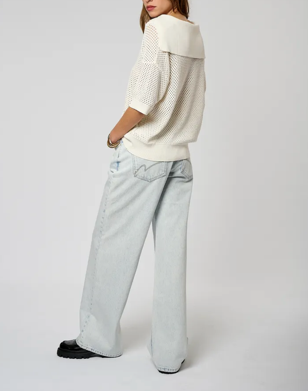 Kaporal Polo blanc ajouré Femme LAIZA