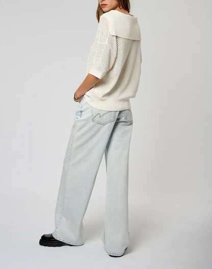 Kaporal Polo blanc ajouré Femme LAIZA
