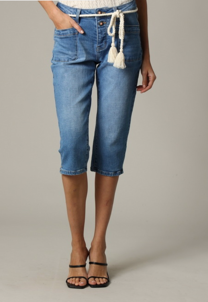 Deeluxe Bermuda long en jean Femme ELARA