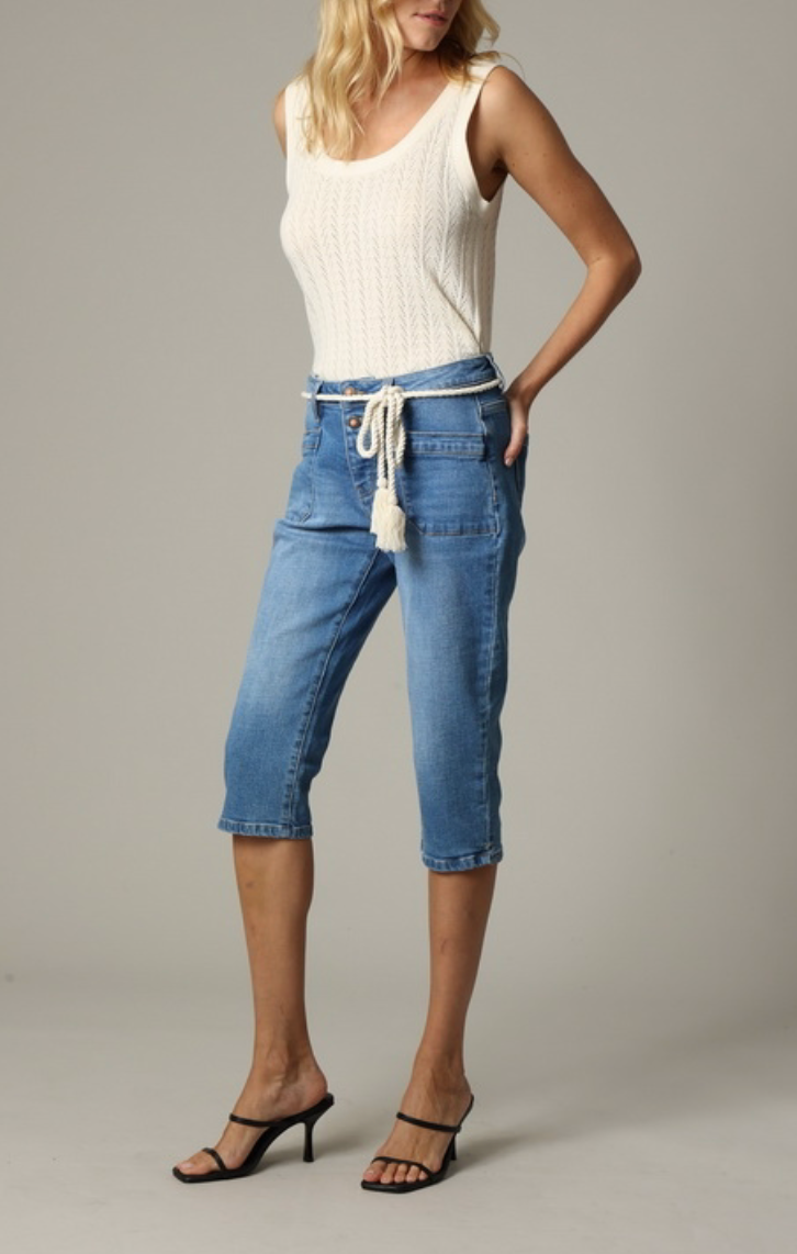 Deeluxe Bermuda long en jean Femme ELARA