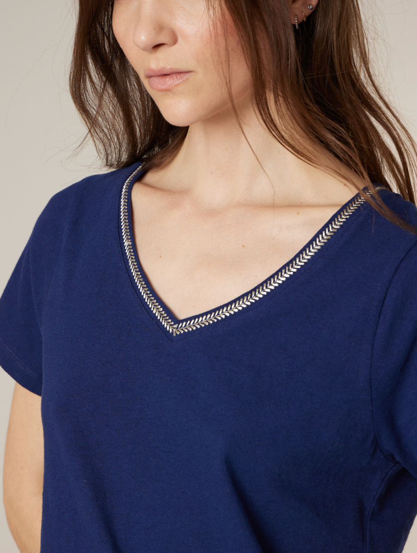 Deeluxe T-shirt Femme LYVIA marine