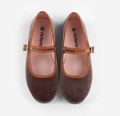 Victoria Shoes  Babies / Ballerines Femme en Velours GONG-FU CONTRASTE
