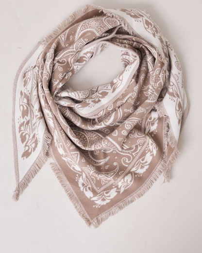 Deeluxe Écharpe Femme SYBILLE Motifs Cachemire version Beige