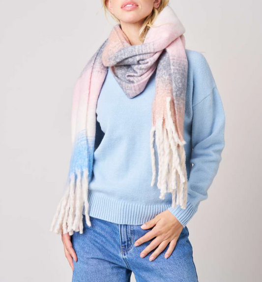 Deeluxe  Écharpe Femme JOANE Rayée Multicolore à Franges