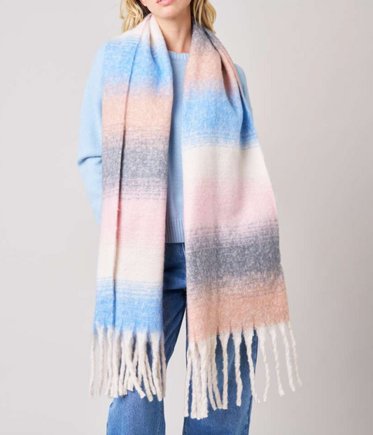 Deeluxe  Écharpe Femme JOANE Rayée Multicolore à Franges