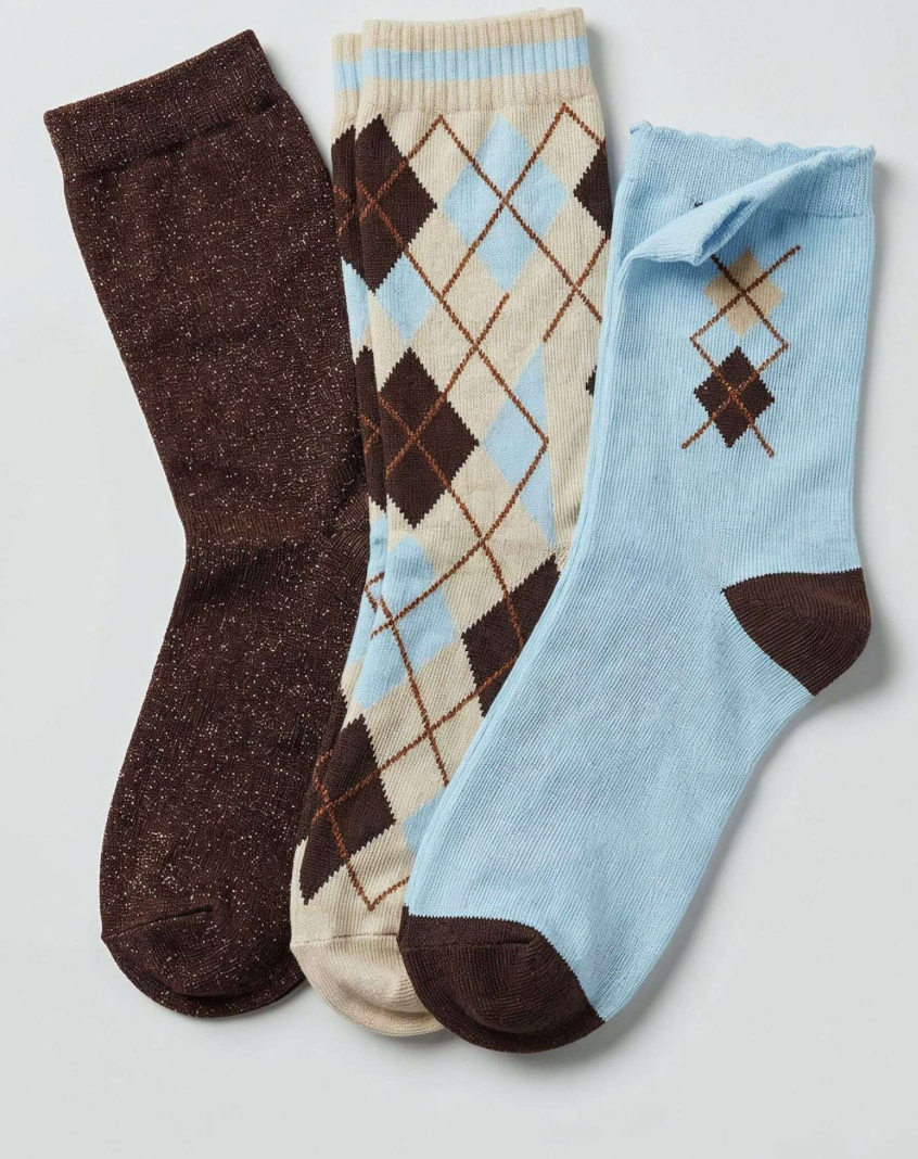 Deeluxe Coffret Cadeau 3 Paires de Chaussettes Femme DIAMOND version Beige