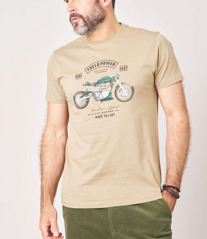 Deeluxe  T-shirt Homme AVENUE Imprimé Vintage Moto