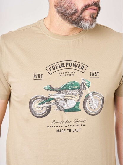 Deeluxe  T-shirt Homme AVENUE Imprimé Vintage Moto
