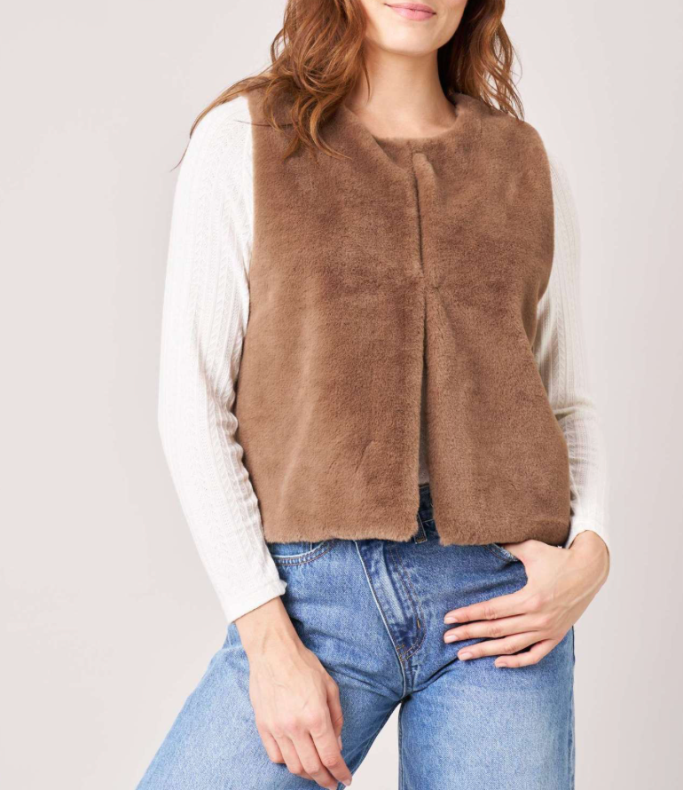 Deeluxe  Gilet Sans Manches Faux Fur FUZZY