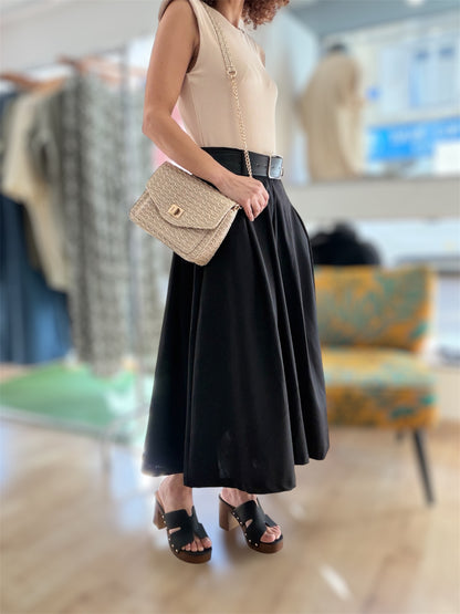 Robe EMMA bi-matiére avec ceinture