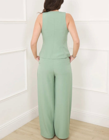 Ensemble vert Femme Veston et pantalon tailleur